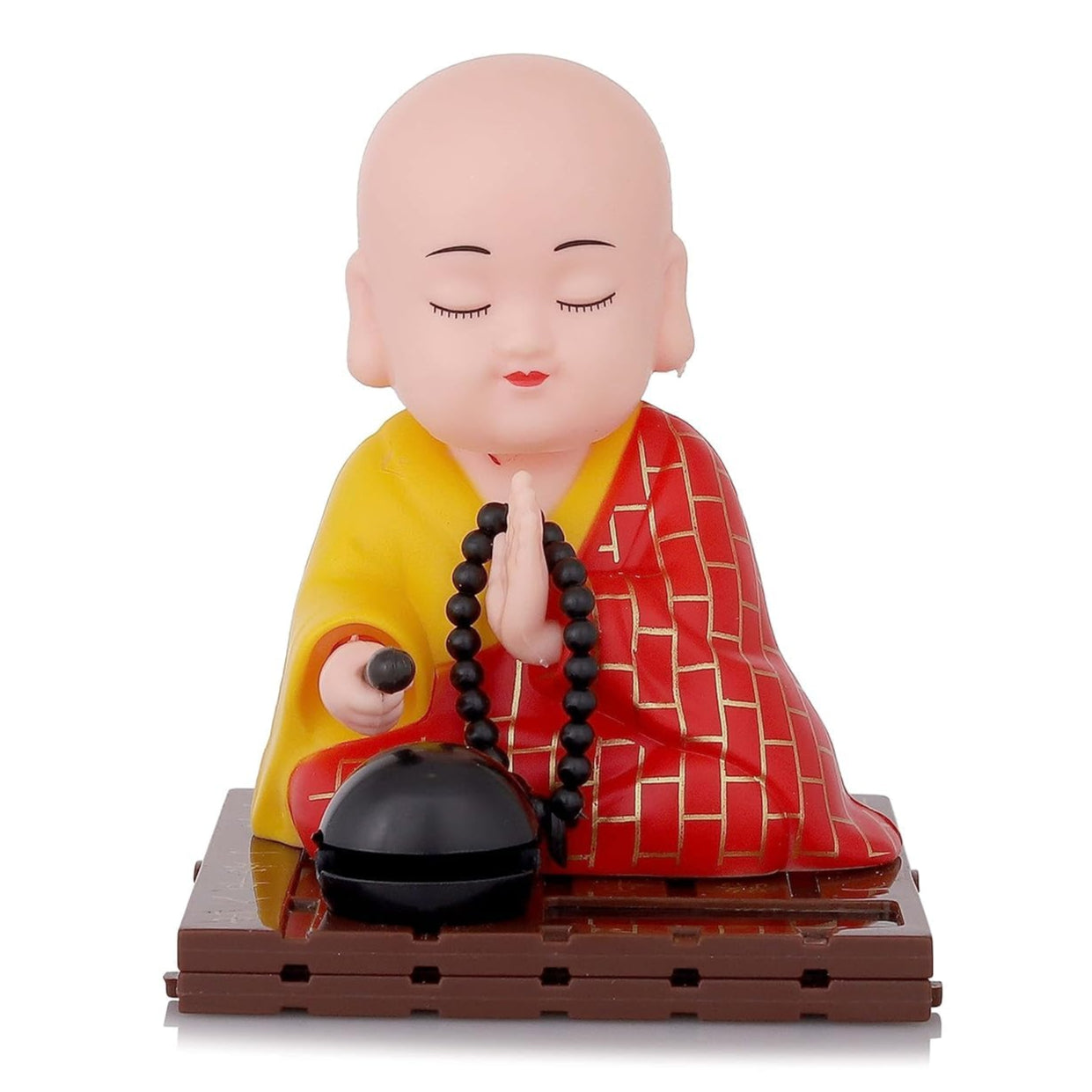 Bodhi: Solar-Powered Moving Buddha Statue, Decorative Dashboard & Tabletop Figurine with Nodding Head and Hand, Perfect for Car, Home & Office Decor Gifting