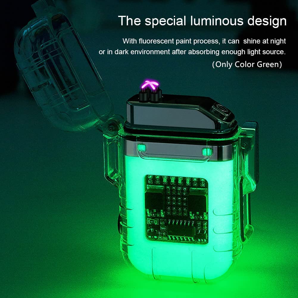 Arc: Dual Arc Windproof & Waterproof Lighter with Bright Torch C-Type Charging & Display