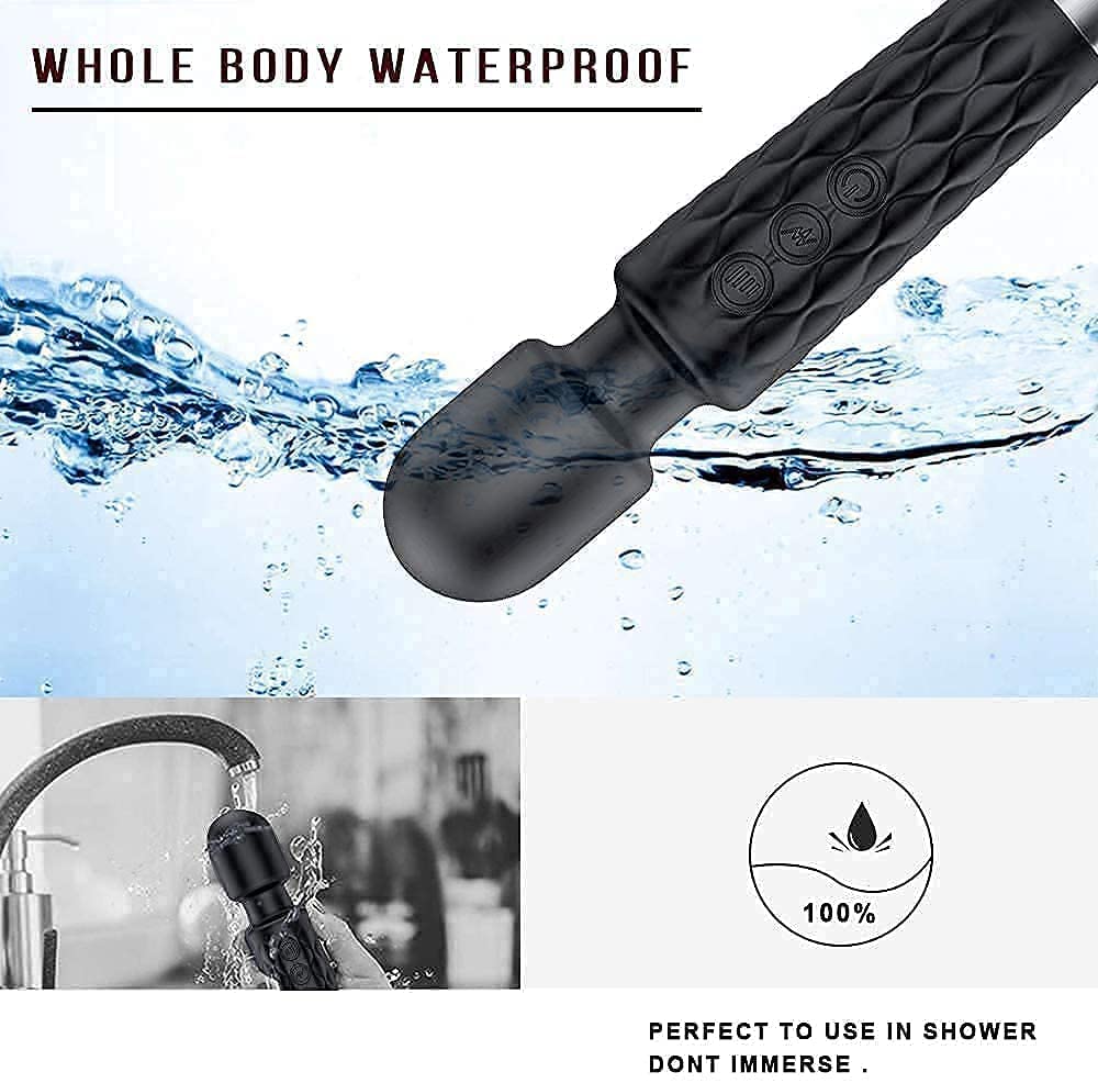 Mora: Rechargeable Waterproof Personal Body Massager, Handheld Cordless Wand with 20 Vibration Modes & 8 Speed Levels for Full Body Stress Relief, Relaxation & Muscle Recovery