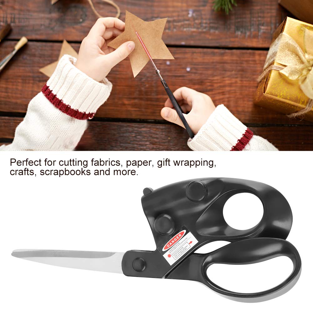 LaserCut: Laser guided Scissors with Stainless Steel Blades, Built-In Laser Pointer Guide for Art & Craft Straight Cutting