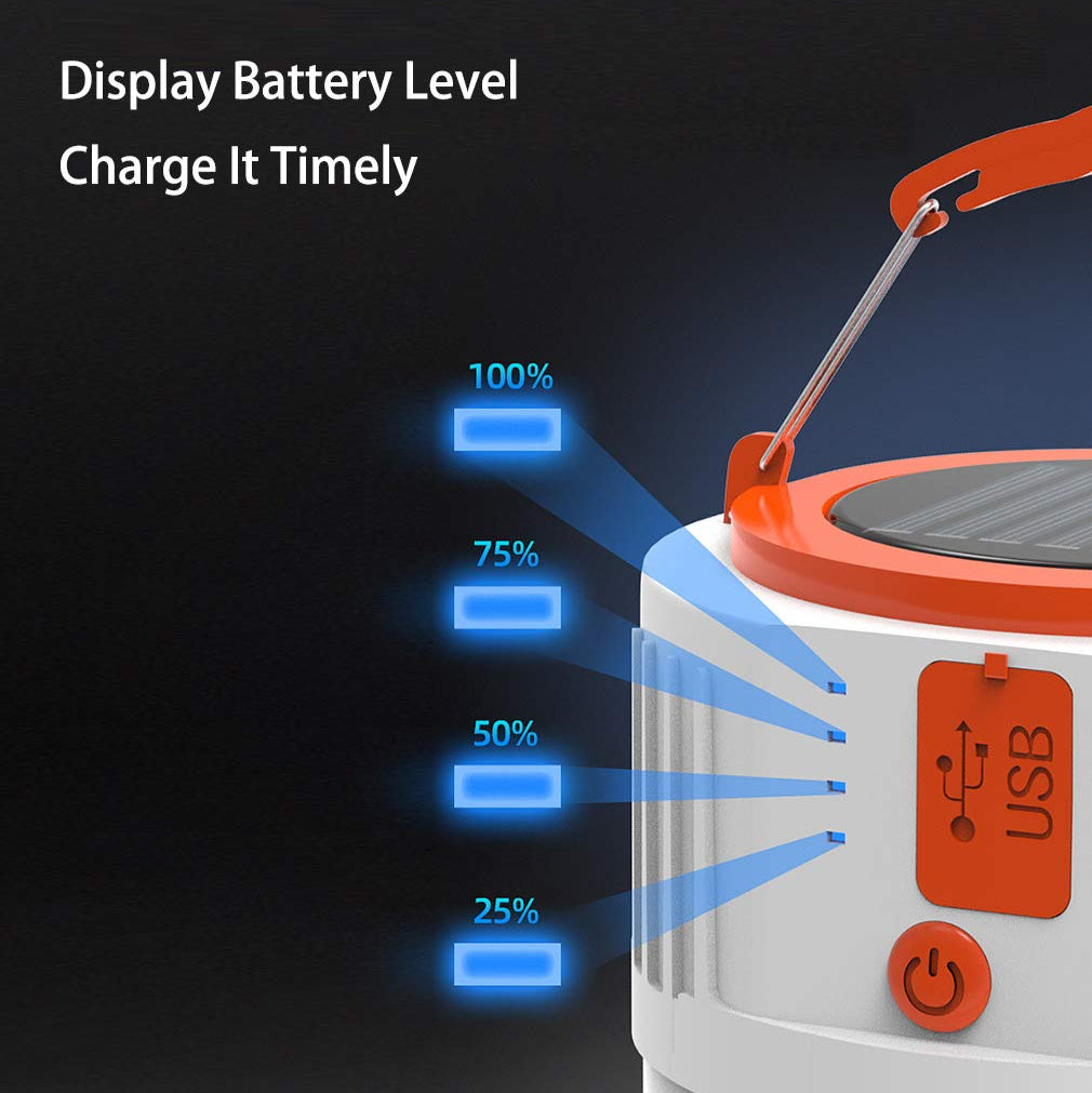 Daylite: Solar Rechargeable Compact LED Camping Tent Light with USB-C Port & Hanging Hook