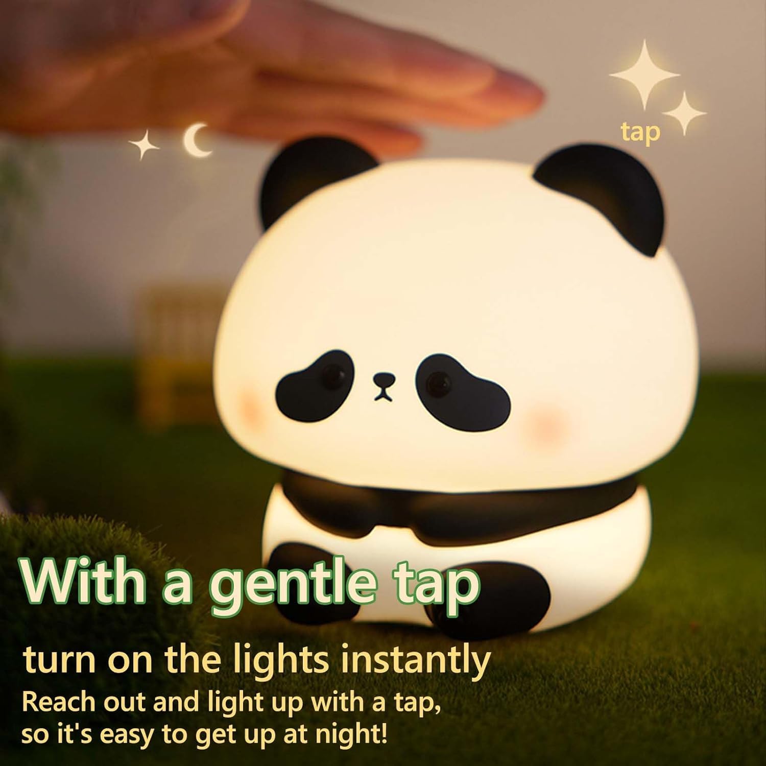Bunbun: Adorable Color-Changing Silicone Night Panda Lamp – Soft Touch LED Light with Rechargeable Battery & Cozy Glow