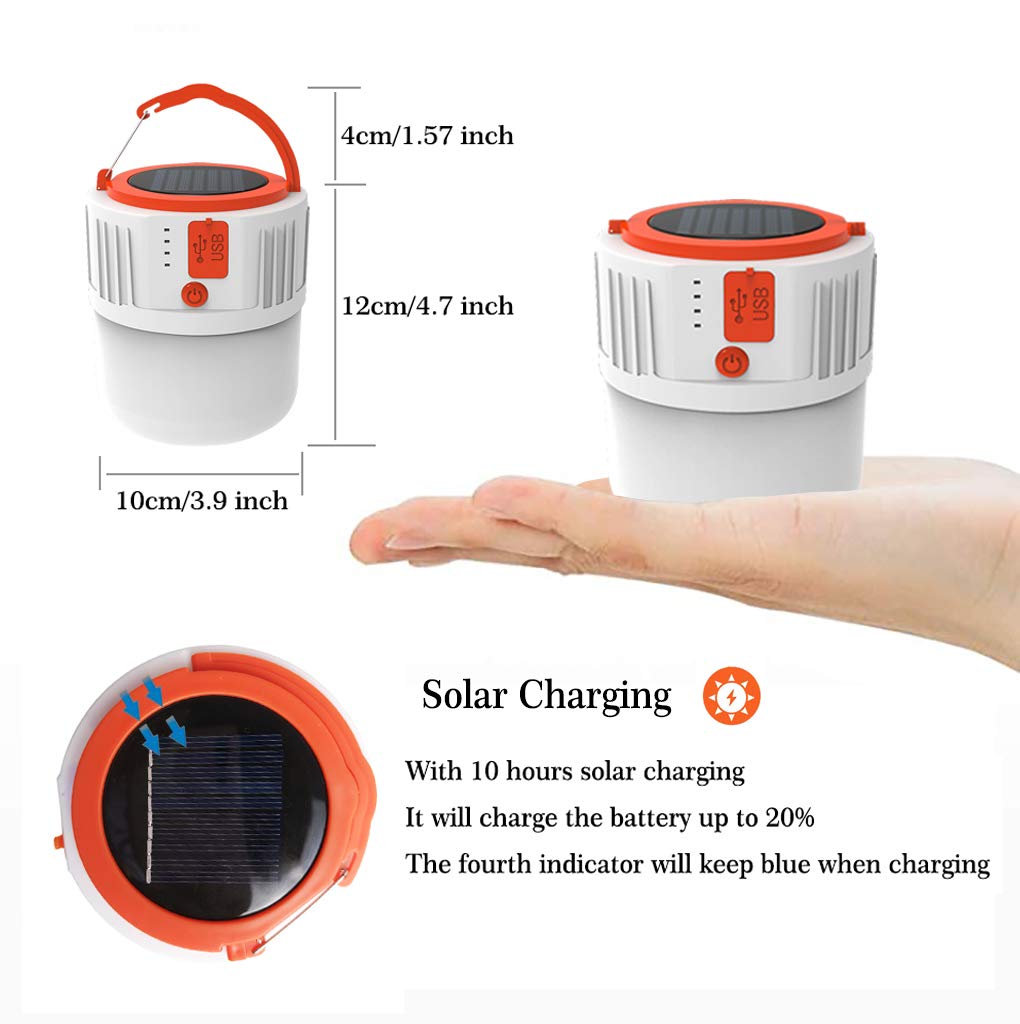 Daylite: Solar Rechargeable Compact LED Camping Tent Light with USB-C Port & Hanging Hook