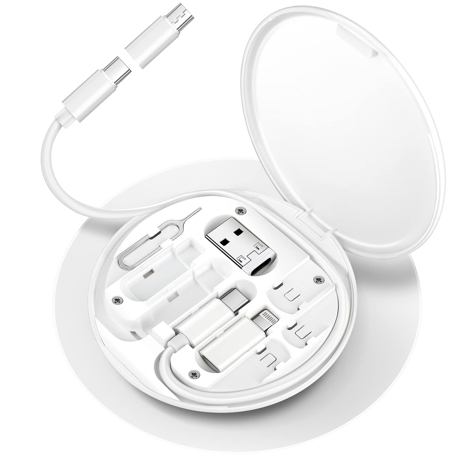 Companion: All-in-One USB Travel & Tech Charging Kit – 60W Fast Charging Cable Set with Type-C, Lightning & Micro USB, Built-in Mobile Stand