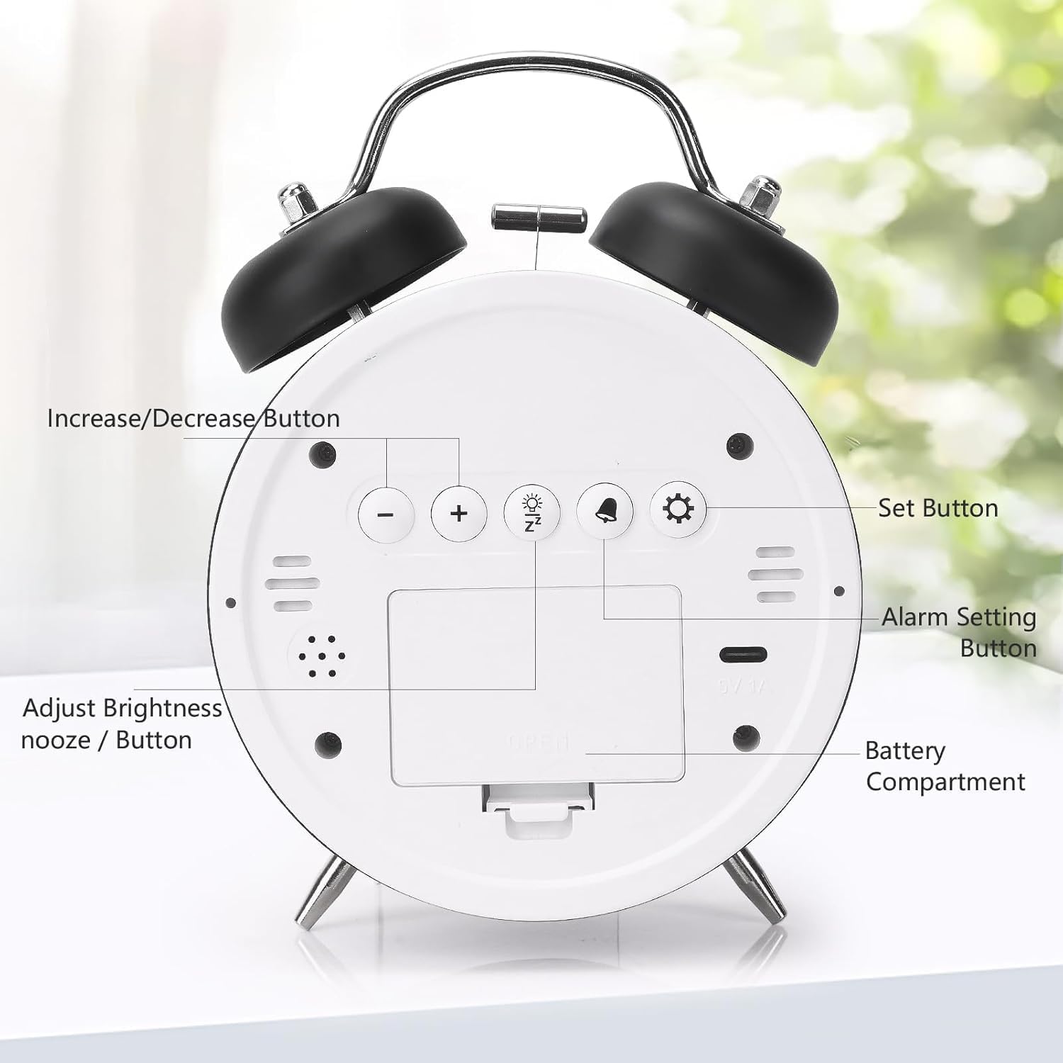 Wakee: Retro LED Alarm Clock with Twin Bells – Extra Loud Battery-Powered Clock for Heavy Sleepers, Stylish Wake-Ups & Desk or Bedroom Decor