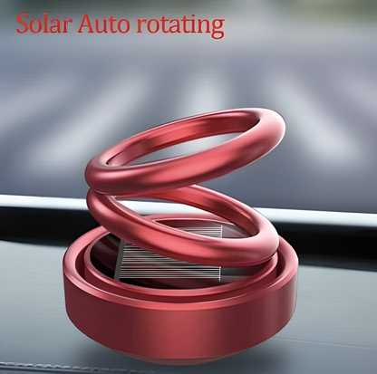 SolarBreeze: Solar-Powered Rotating Car Air Freshener with 360° Dual-Ring Design & Aroma Diffuser for Dashboard & Office
