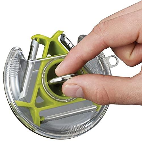 SwiftSlice: 3-in-1 Swivel Peeler with Rotating Stainless Steel Blade for Effortless Fruit & Vegetable Peeling