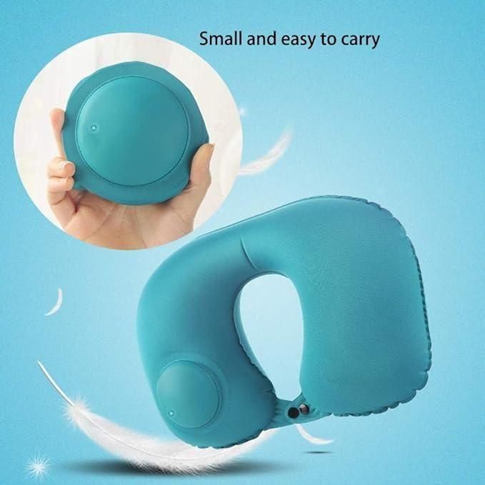 GoNap: Ultimate Inflatable Travel Pillow with Self-Pump, Adjustable U-Shape & Compact Neck Support for Flights & Road Trips