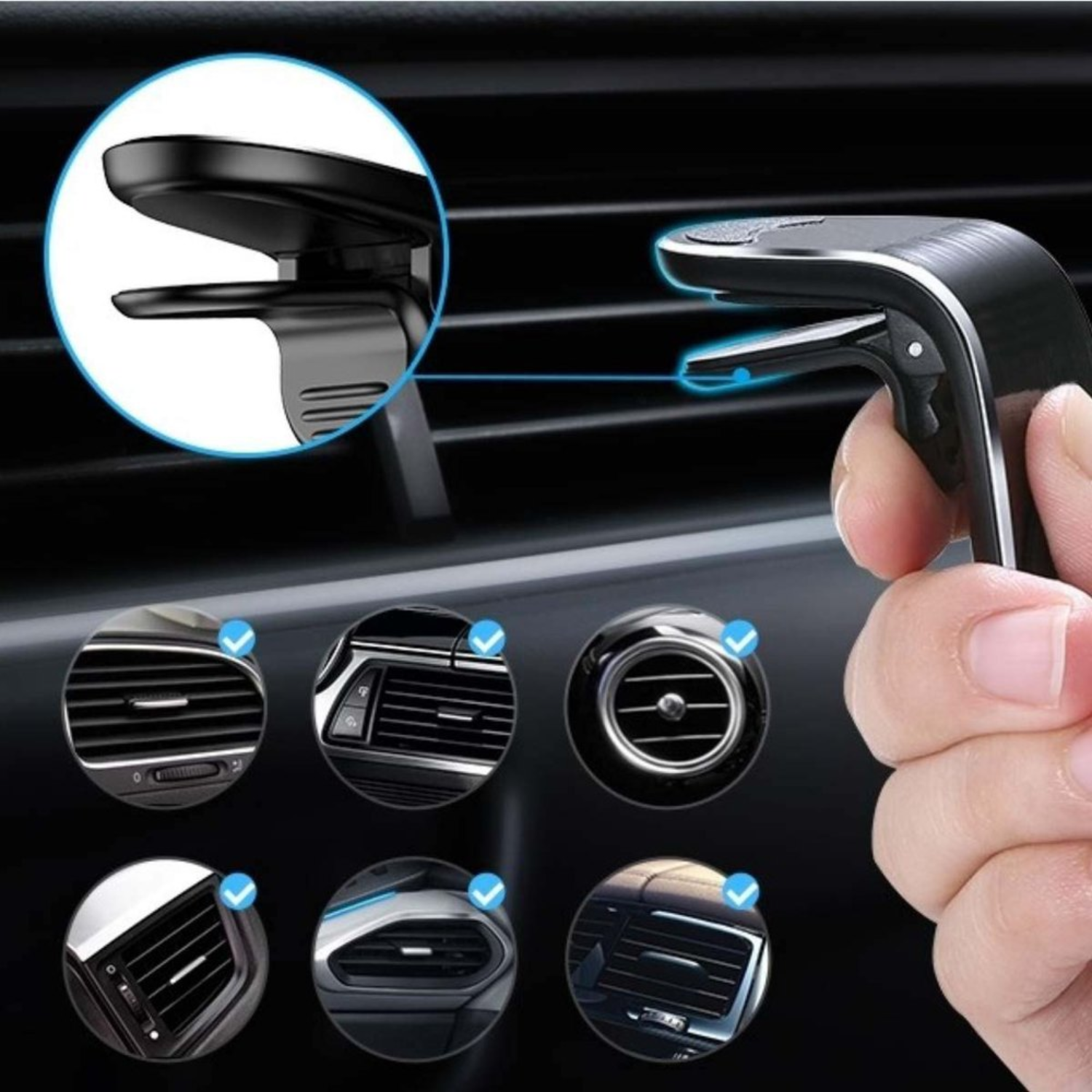 Maglo: Magnetic Universal Car Phone Mount, Strong Magnet Mobile Holder with Secure Grip & Easy Installation for All Smartphones
