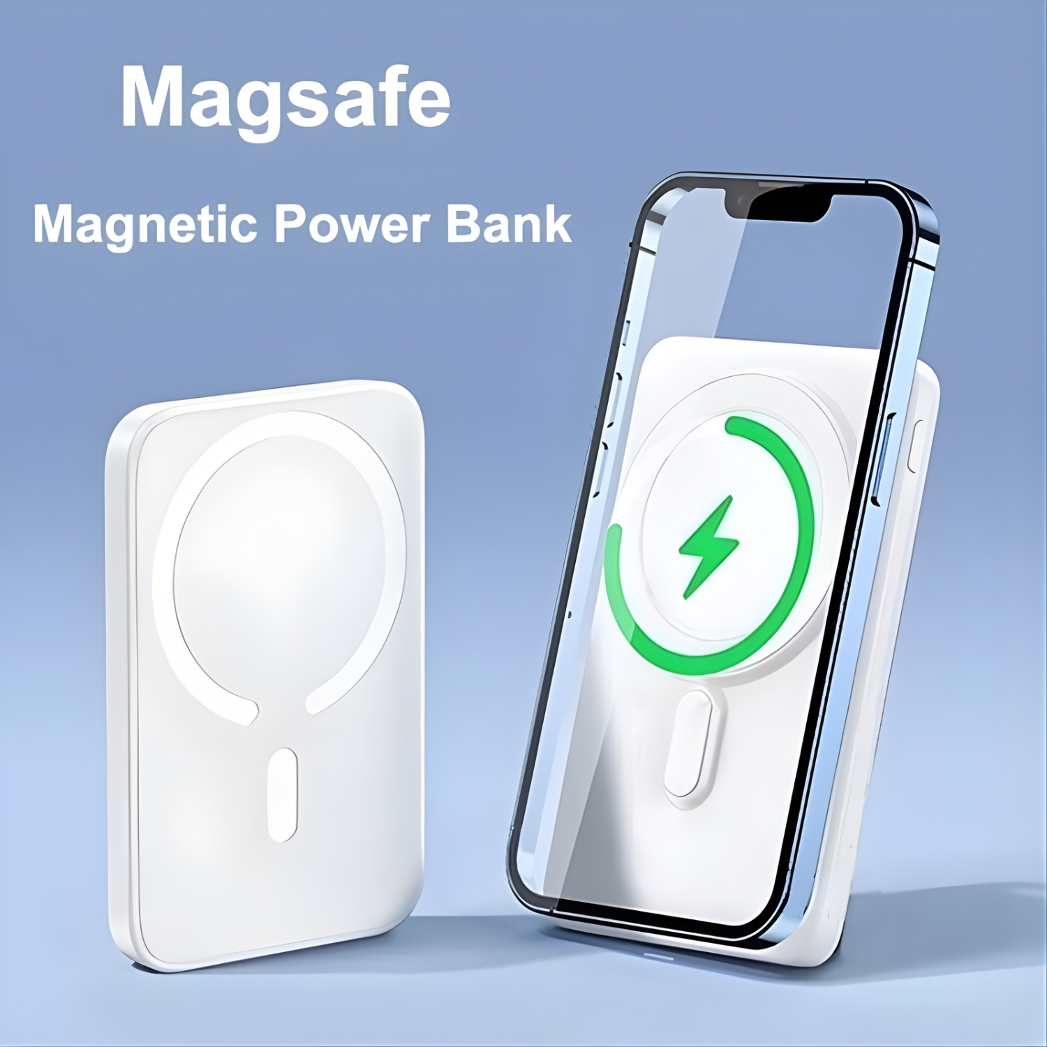 MagPod: Slim MagSafe Battery Pack with Lightning port, Portable Wireless Power Bank with Qi wireless Charging & Magsafe Support