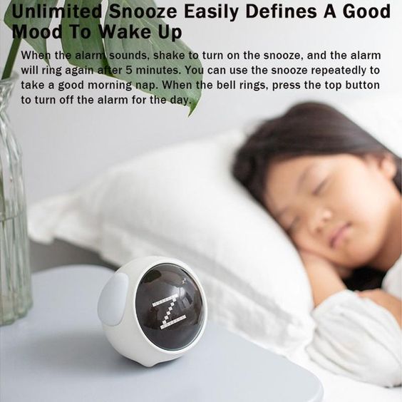 EmojiWake: Unique Emoji Display Alarm Clock with Fun Expressions, Dual Alarms, Snooze Function & Adjustable Brightness