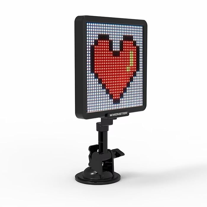Pixo: Programmable LED Pixel Display Screen with Bluetooth App Control, Custom Text & Animations for Car Windshield & Home Decor 13x13cm