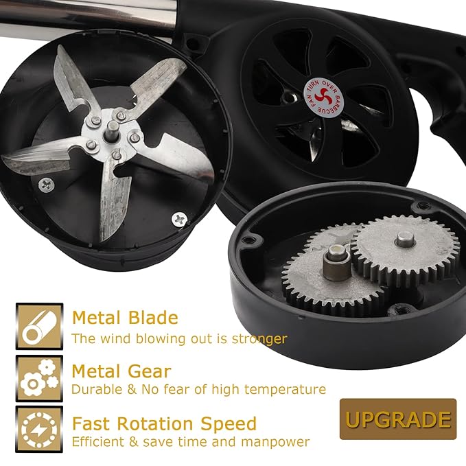 FireStarter: Portable Hand Crank BBQ Air Blower for Quick Fire Starting & Outdoor Grilling