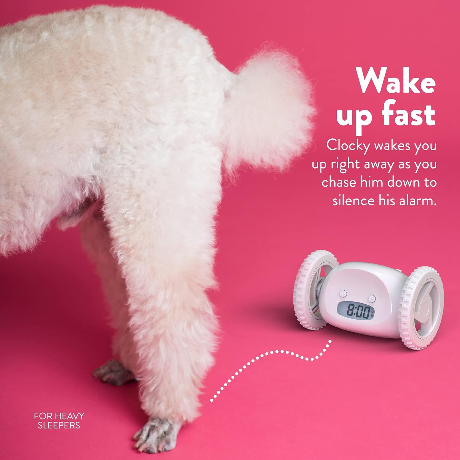 Clocky: The Runaway Alarm Clock – Fun & Cute Rolling Alarm for Heavy Sleepers with Loud Snooze & LED Display