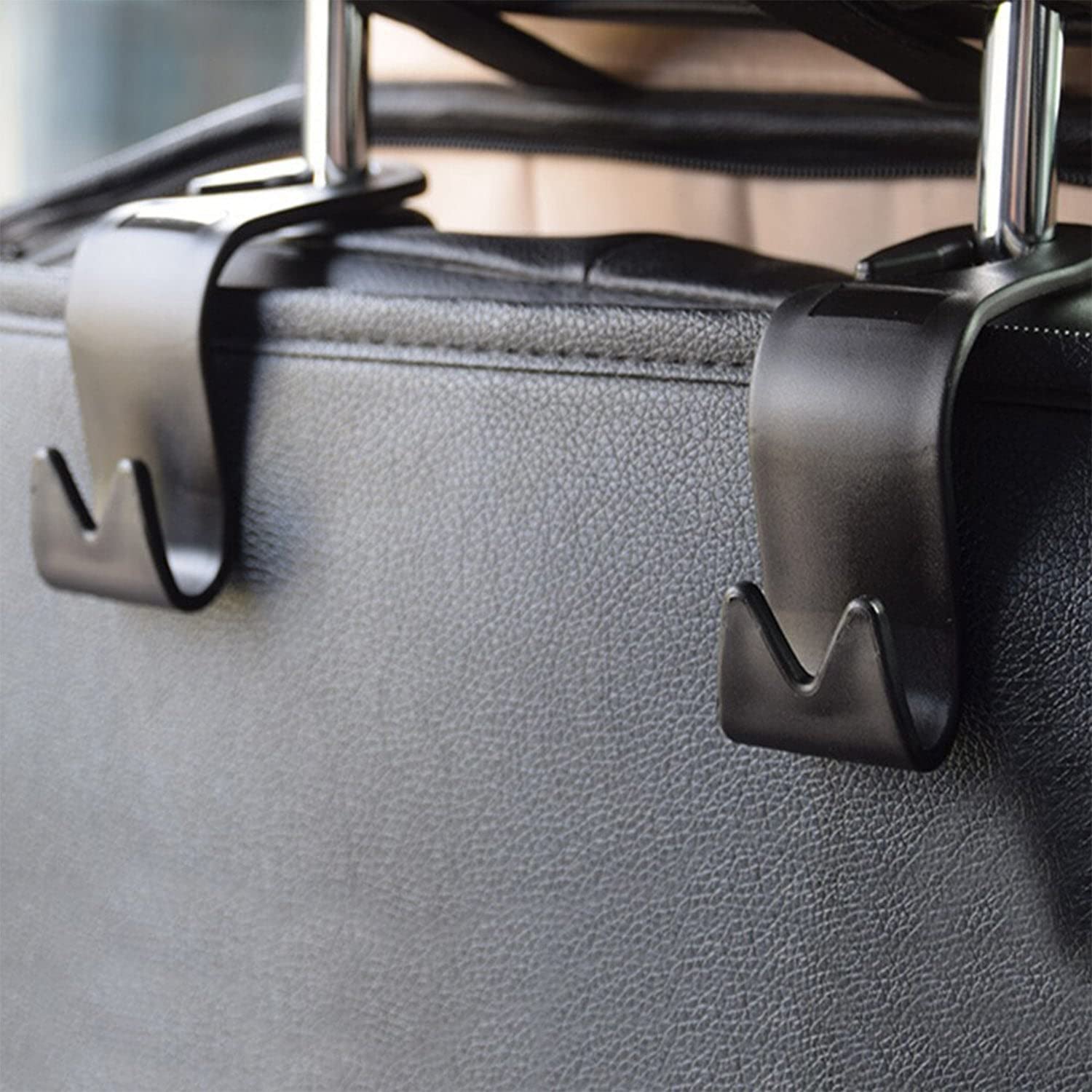 Holdie: 4-in-1 Car Seat Headrest Hooks – Heavy-Duty Hangers for Organizing Bags, Groceries, Purses & Accessories Without Spills (Set of 4)