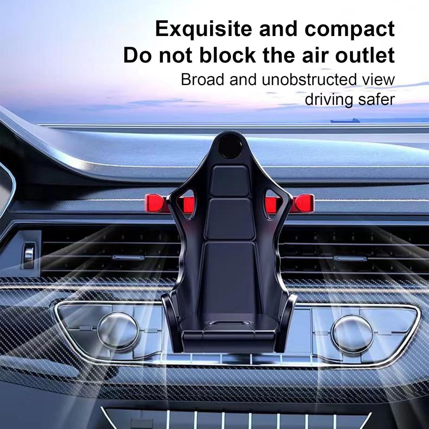 SeatRacer: Racing Seat-Inspired Phone Holder for Desk, Car Vent & Gaming Setup, Hands-Free Mount with Sporty Simulator Design