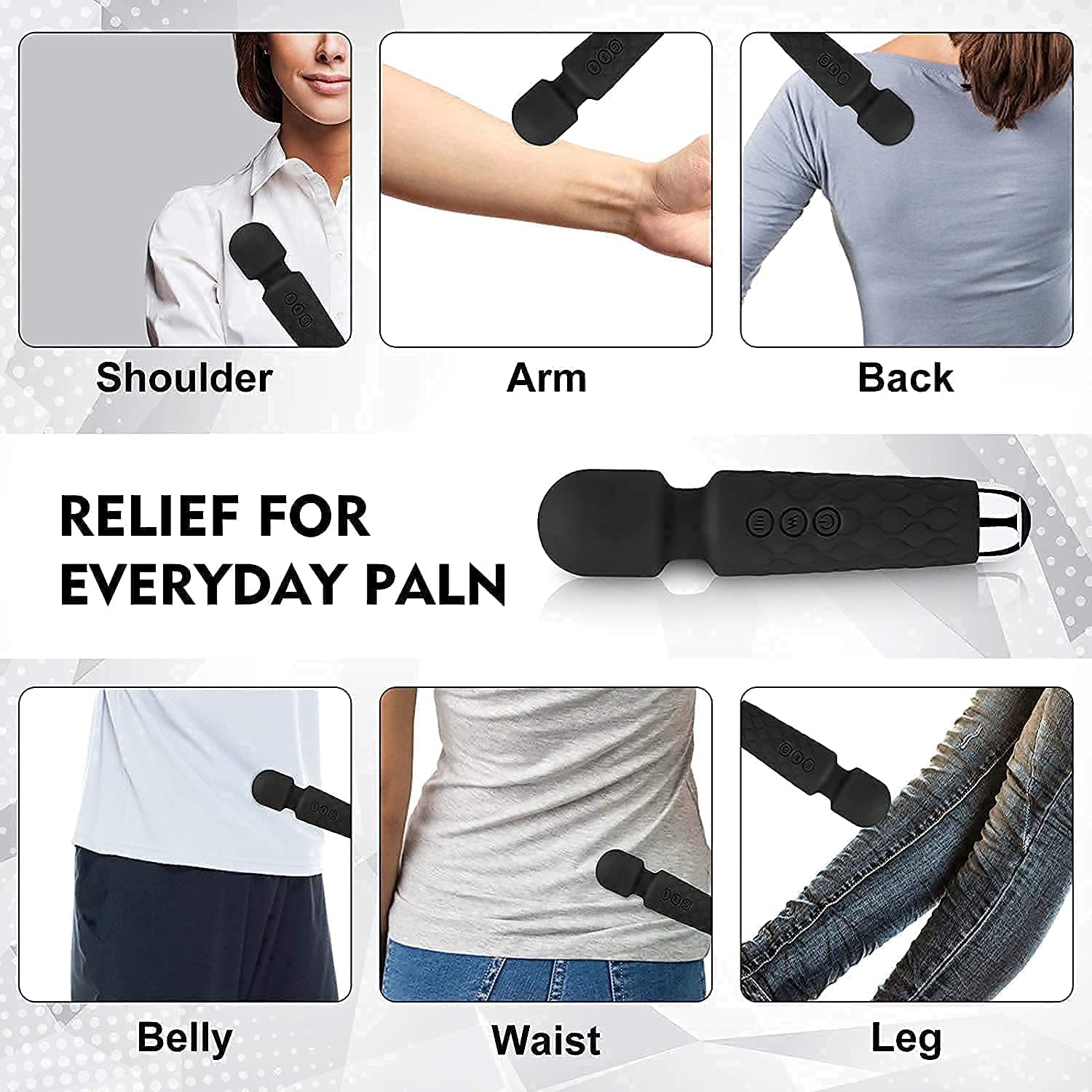 Mora: Rechargeable Waterproof Personal Body Massager, Handheld Cordless Wand with 20 Vibration Modes & 8 Speed Levels for Full Body Stress Relief, Relaxation & Muscle Recovery