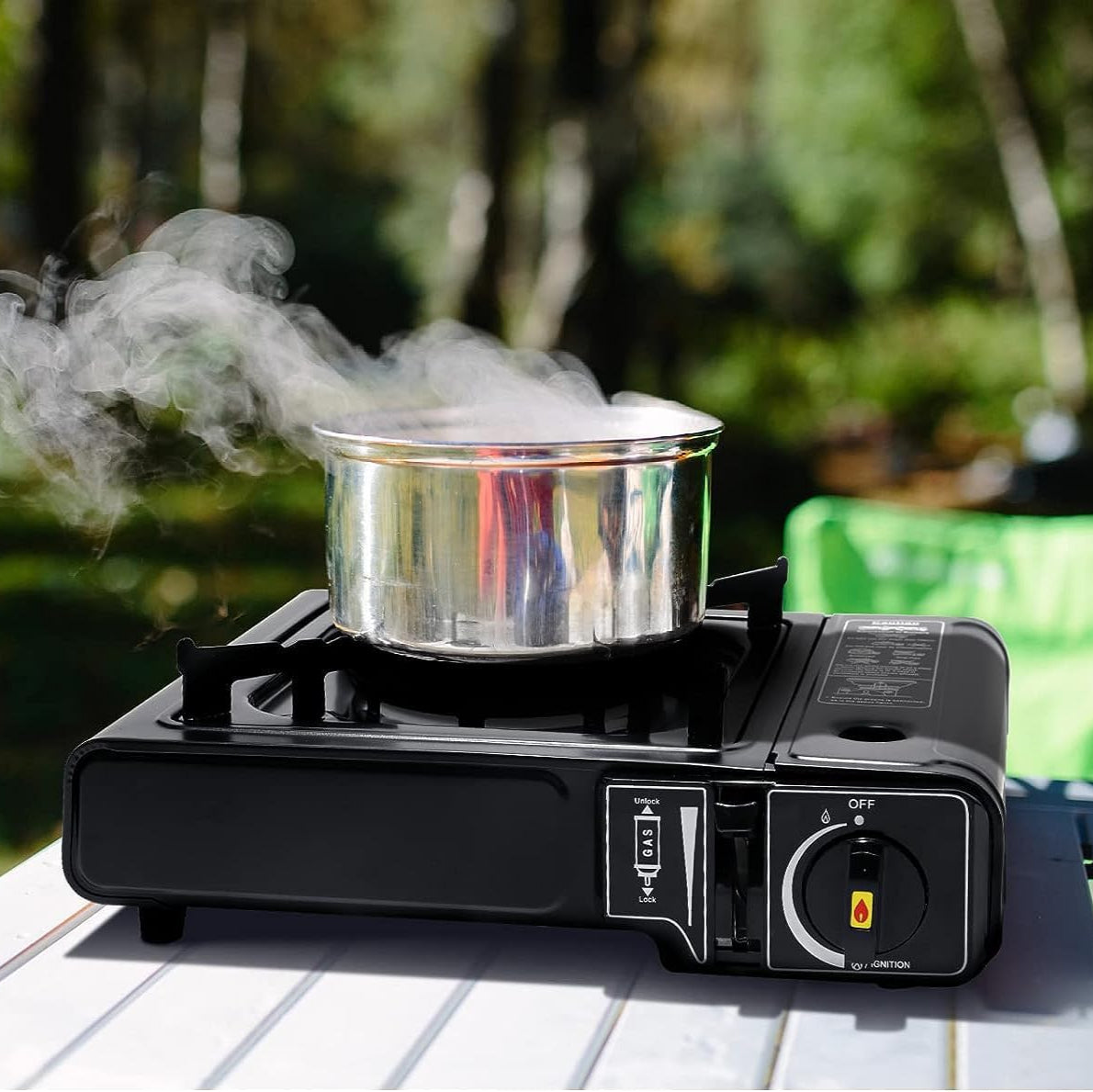 Campy: Portable Camping Gas Stove with Compact Burner & Carrying Case – Outdoor Cooking Gear for Trekking, Hiking, Picnics & Backpack Travel