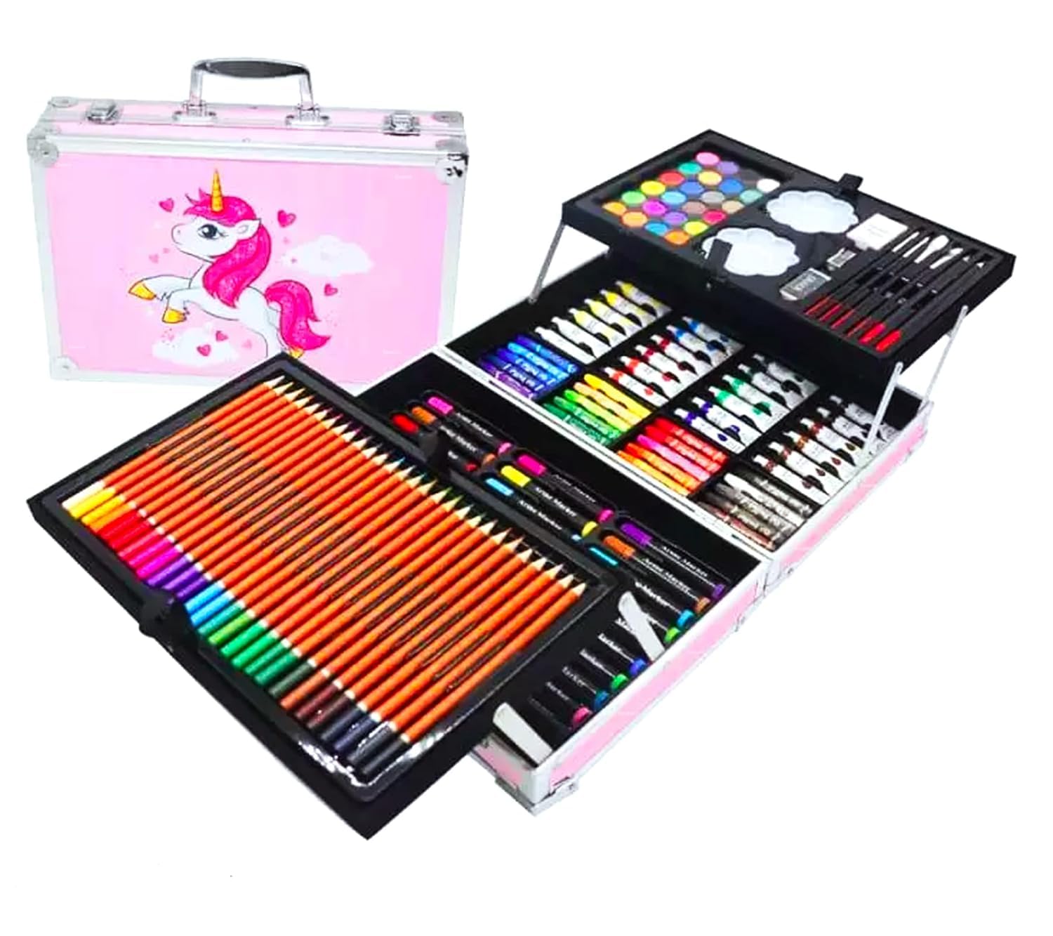 ArtPro: 145-Piece Multi-Level All-in-One Art Colouring Set Suitcase Kit Best Gift for Children