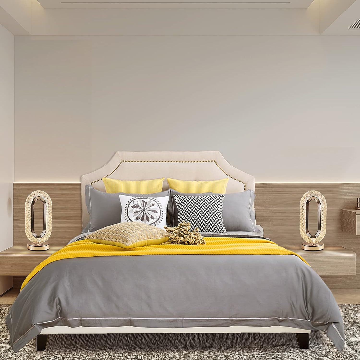 Crysta: Dimmable Touch Control Crystal Table Lamp with USB Rechargeable LED & Elegant Oval Design for Home, Bedroom & Décor