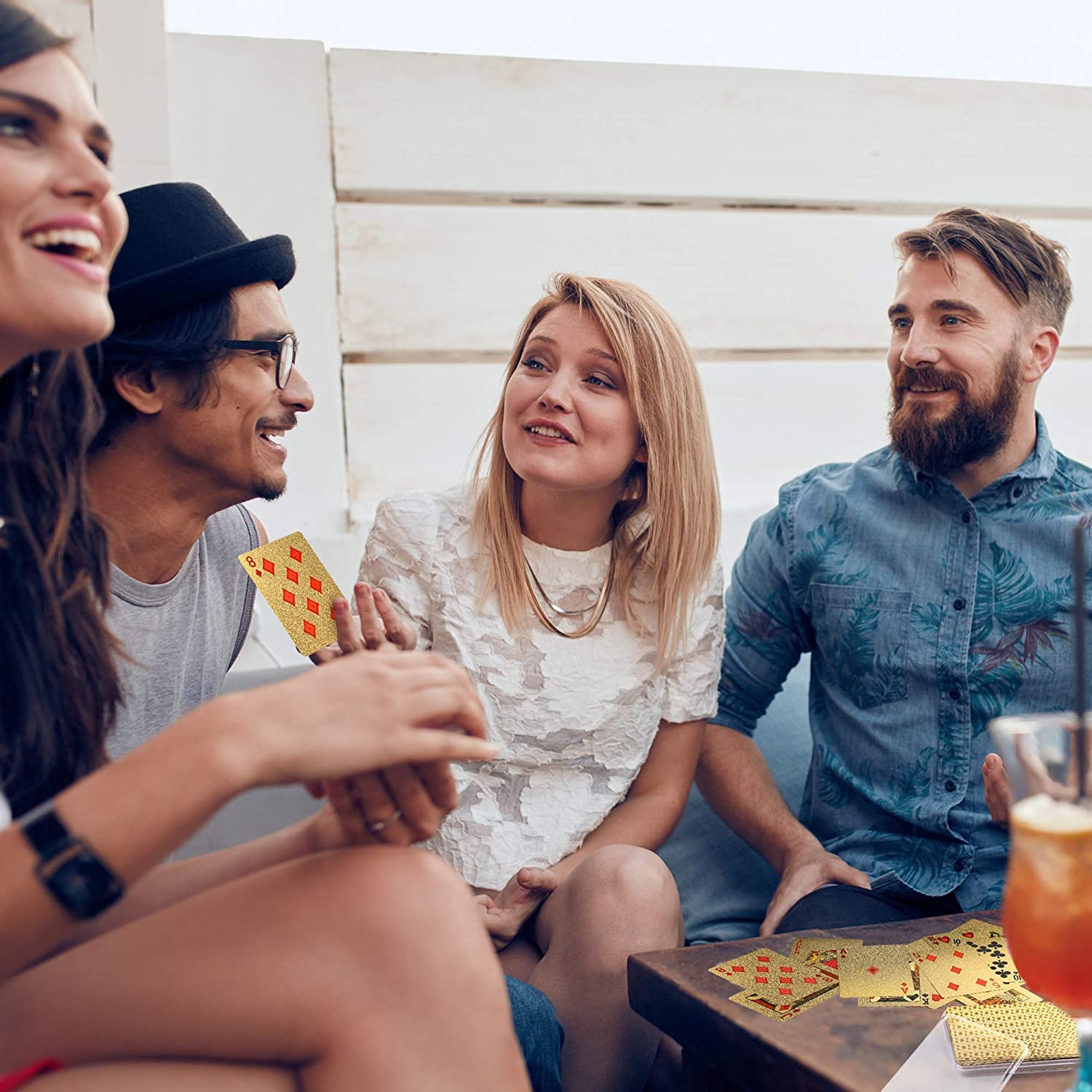 GoldFlex: Waterproof Gold Playing Cards with Flexible PVC Design for Poker, Party Games & Durable Play