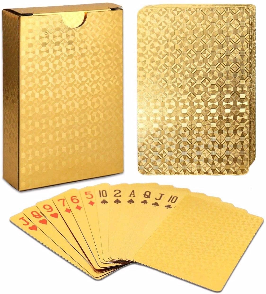 GoldFlex: Waterproof Gold Playing Cards with Flexible PVC Design for Poker, Party Games & Durable Play