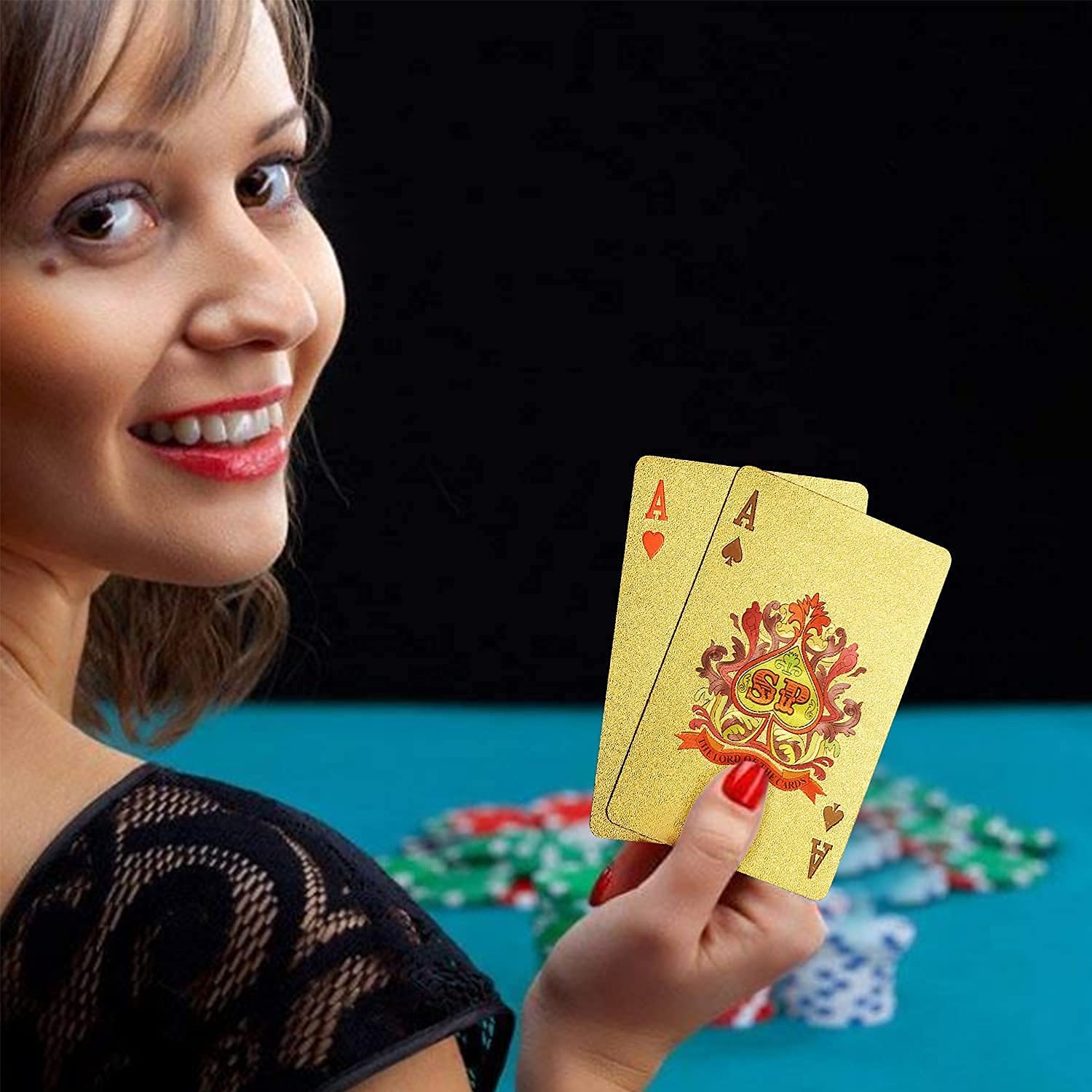 GoldFlex: Waterproof Gold Playing Cards with Flexible PVC Design for Poker, Party Games & Durable Play