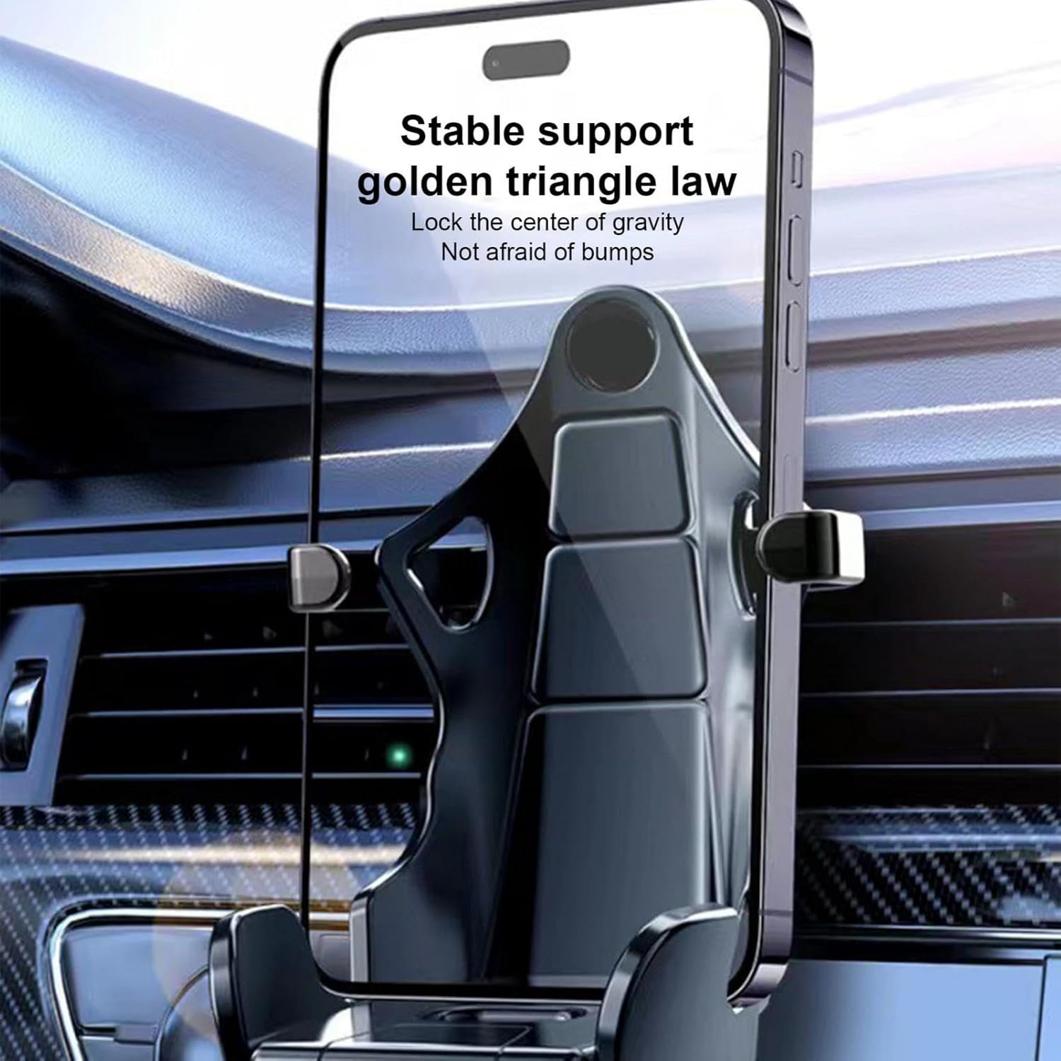 SeatRacer: Racing Seat-Inspired Phone Holder for Desk, Car Vent & Gaming Setup, Hands-Free Mount with Sporty Simulator Design