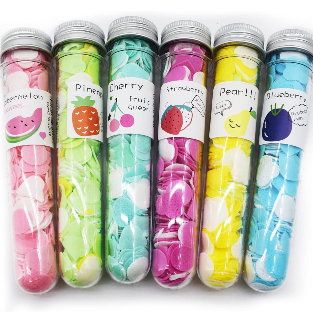 FruityClean: Set of 3 Cute Travel-Friendly Hand Soap Paper Flake Tubes – Perfect for On-the-Go Hygiene