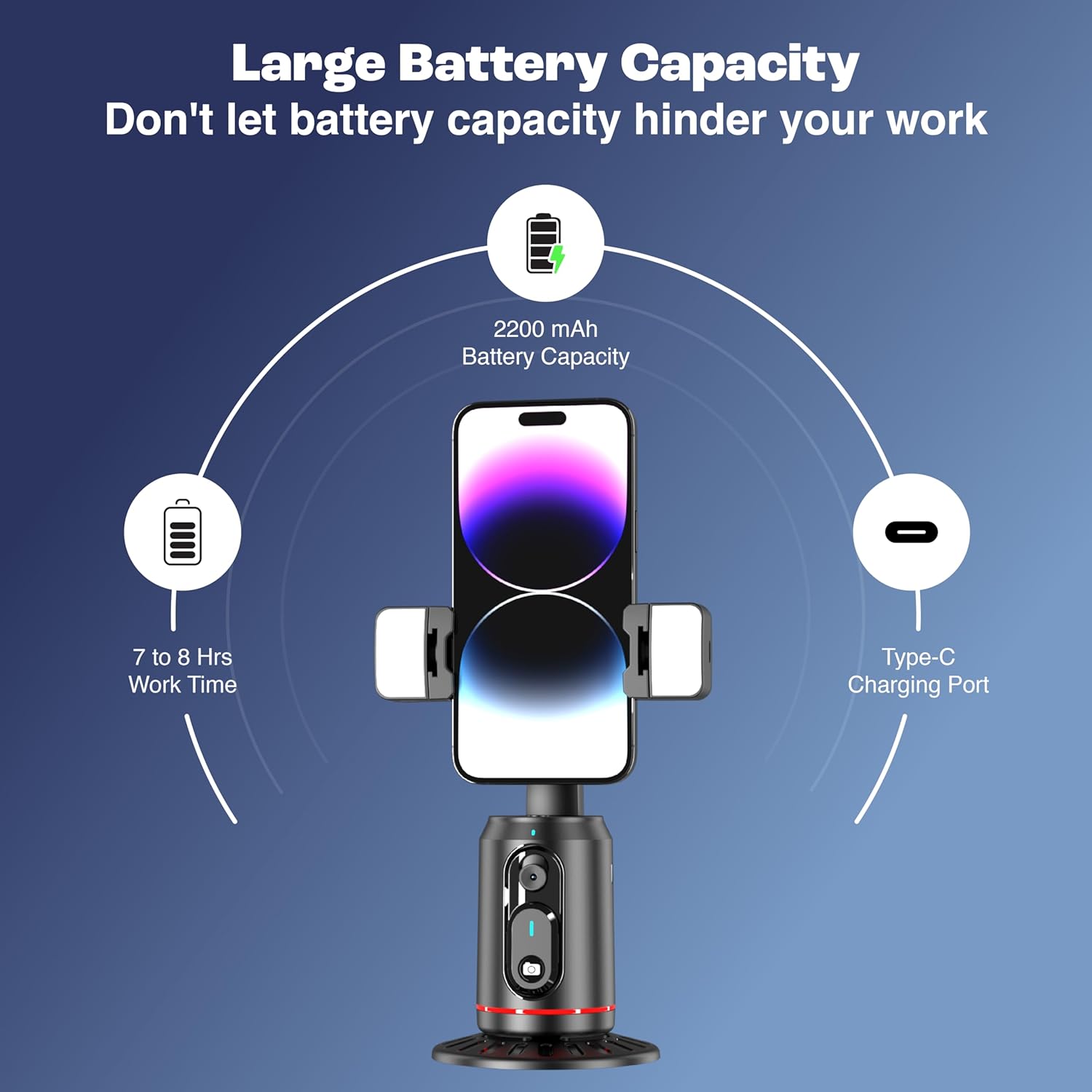 Create360: 360° Face Tracking Phone Holder with Auto Motion, Gesture Control & Remote for Vlogging, Streaming & Video Recording