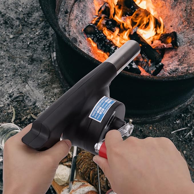 FireStarter: Portable Hand Crank BBQ Air Blower for Quick Fire Starting & Outdoor Grilling