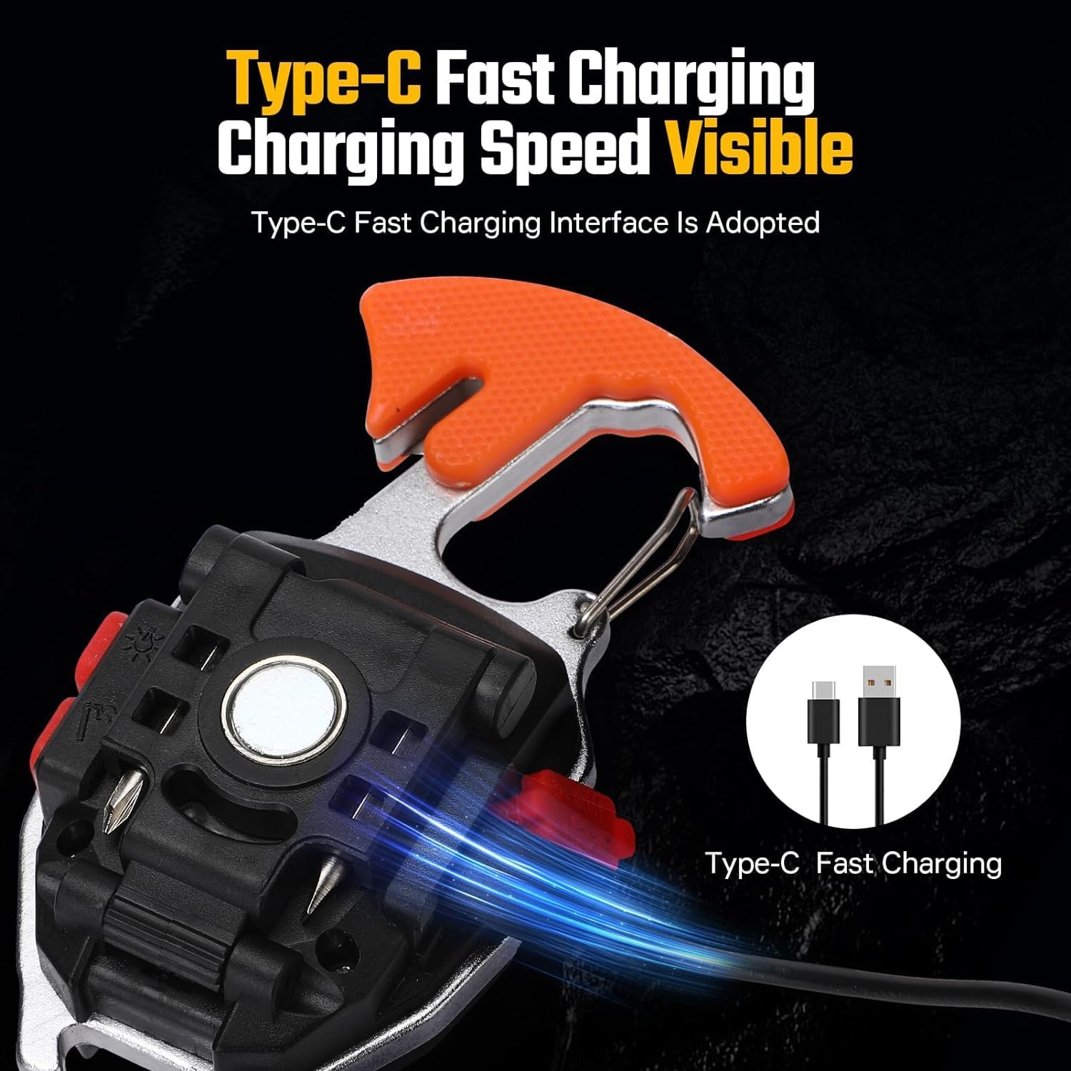 Glowbit: Ultimate 9-in-1 LED Keychain COB Light with Magnetic Base, Multi Tools & USB-C Charging