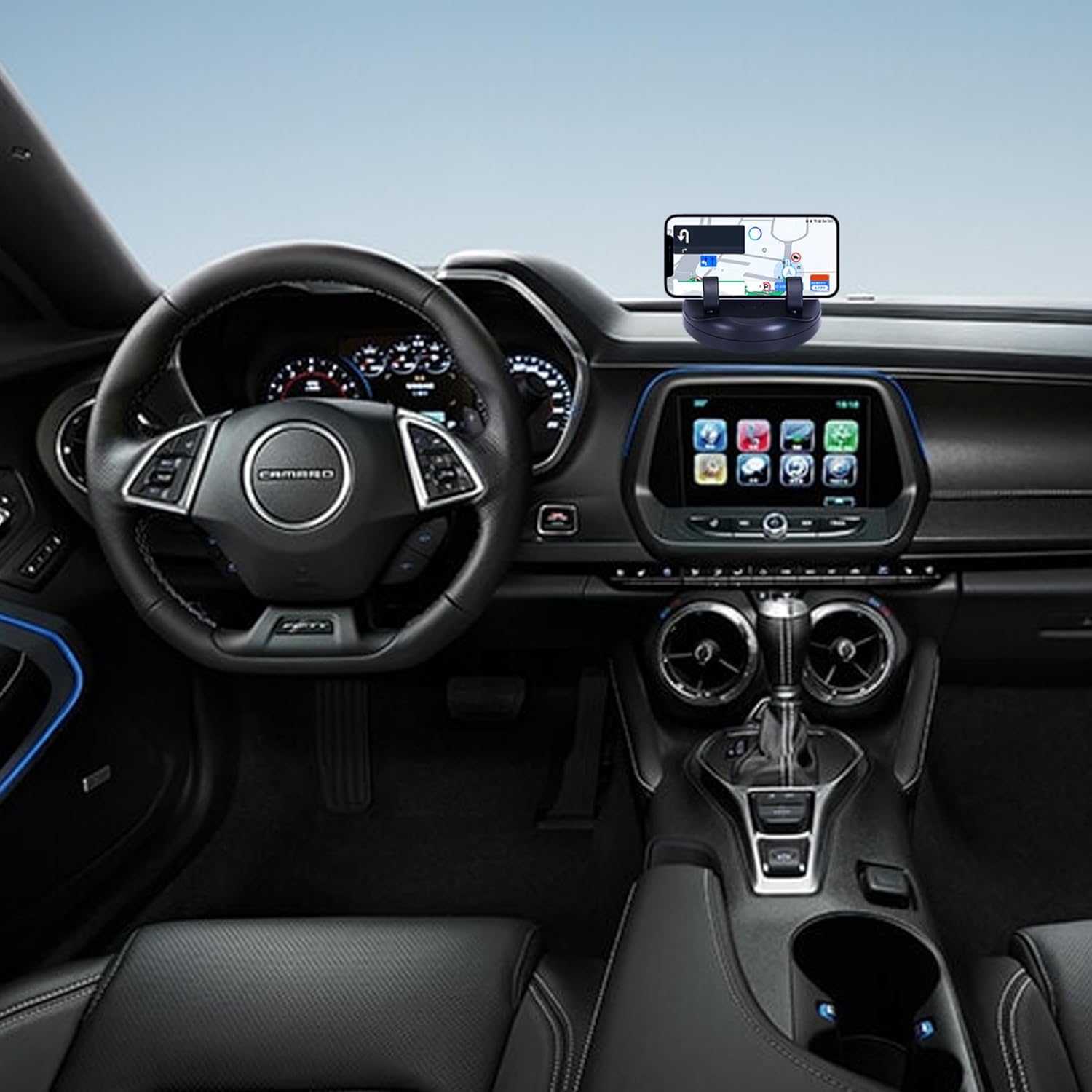 DashDock: Car Dashboard Phone Holder with Non-Slip Base, Anti-Fall Mount with Built-In Parking Number Display & Passive Speaker Amplifier for Hands-Free Driving