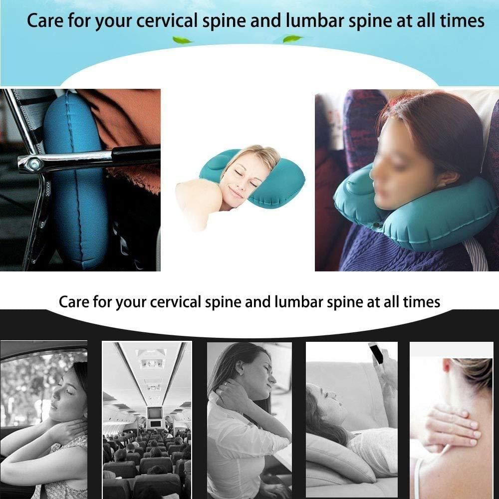 GoNap: Ultimate Inflatable Travel Pillow with Self-Pump, Adjustable U-Shape & Compact Neck Support for Flights & Road Trips