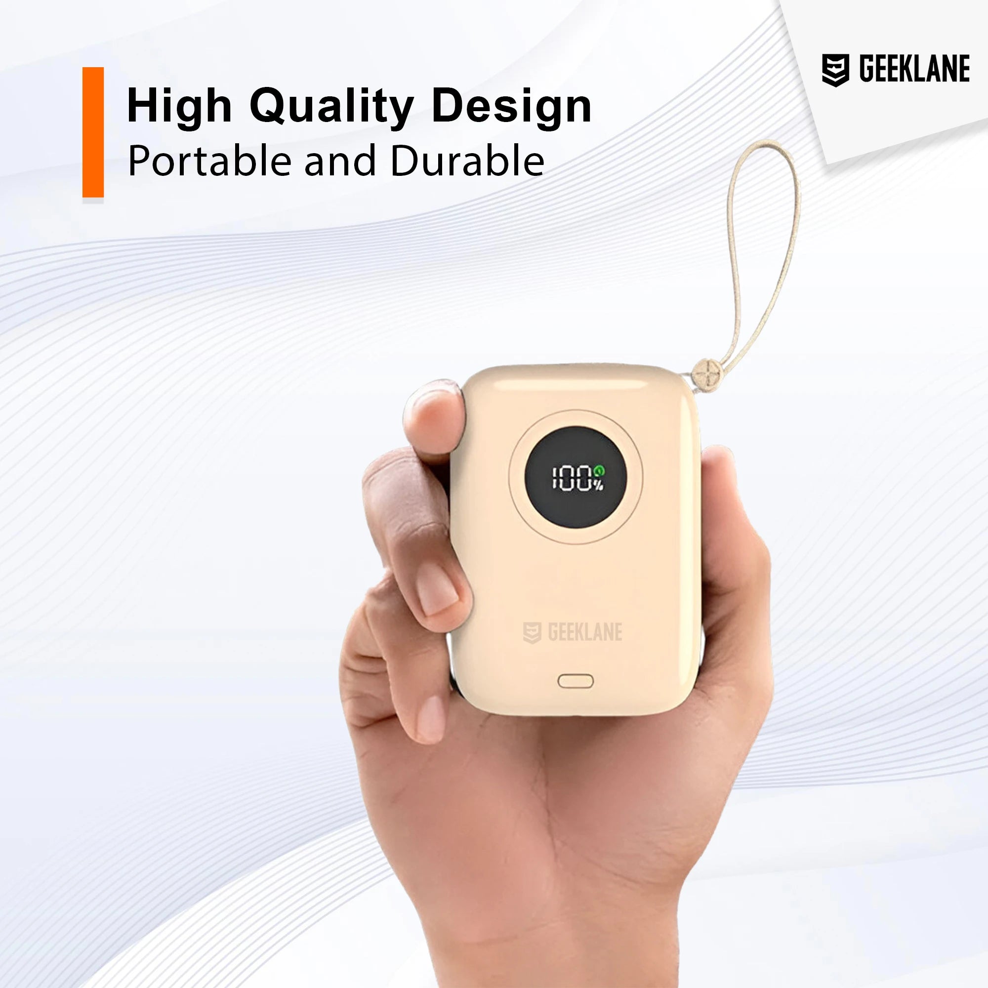 Pebble: 10,000mAh Palm-Sized Power Bank with Built-In Cables, 23W Fast Charging & PD for iPhone & Android