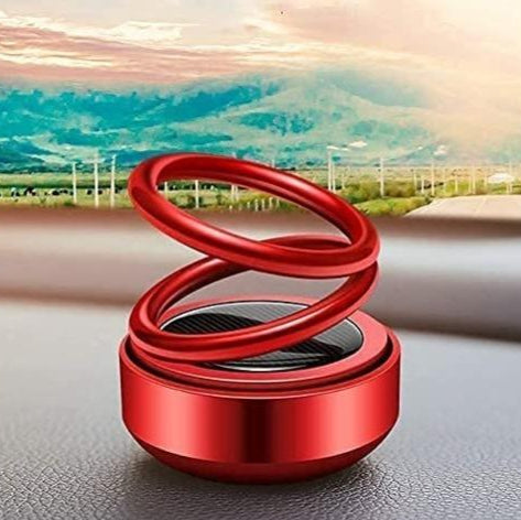 SolarBreeze: Solar-Powered Rotating Car Air Freshener with 360° Dual-Ring Design & Aroma Diffuser for Dashboard & Office