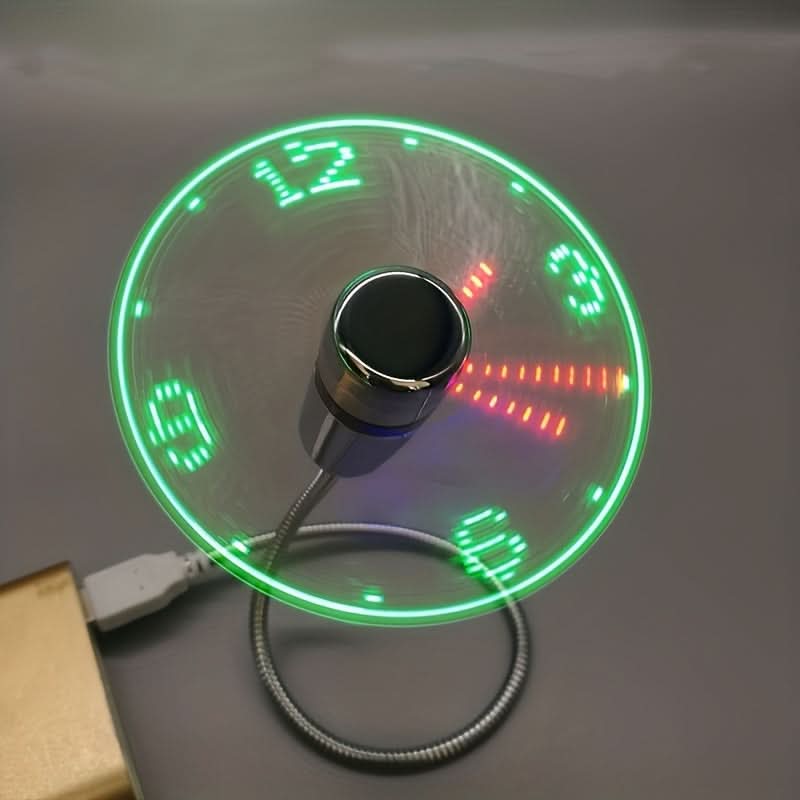 MsgFan: USB Powered LED Fan with Custom Message Programmable Display & Flexible Gooseneck, Ideal for Romantic, Cute Messages & Gifting with Clock