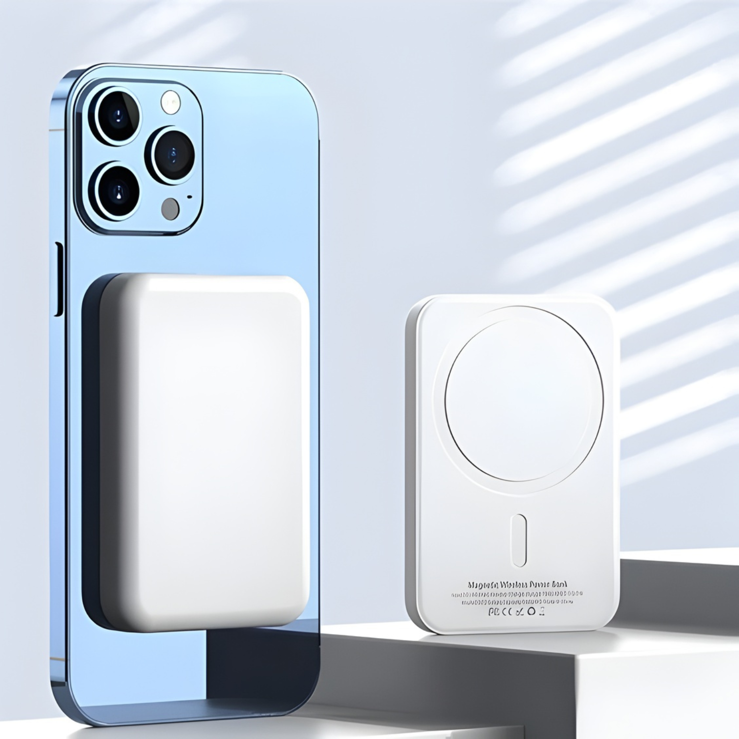 MagPod: Slim MagSafe Battery Pack with Lightning port, Portable Wireless Power Bank with Qi wireless Charging & Magsafe Support