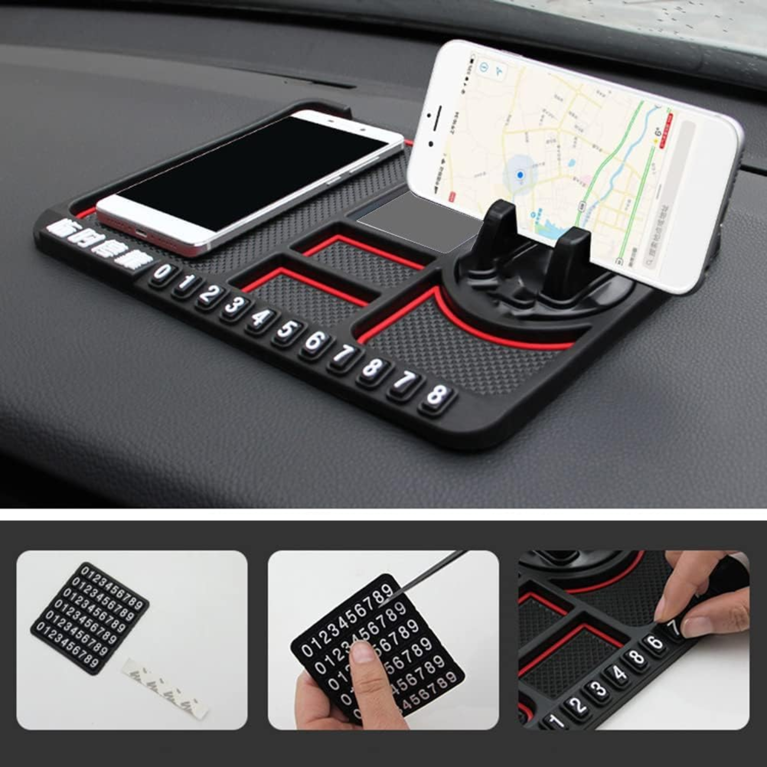 Dashy: Anti-Slip Dashboard Mat & Universal Smartphone Holder for Cars, Non-Slip Silicone Phone Mount with Secure Grip for Car Interior Dashboard Use