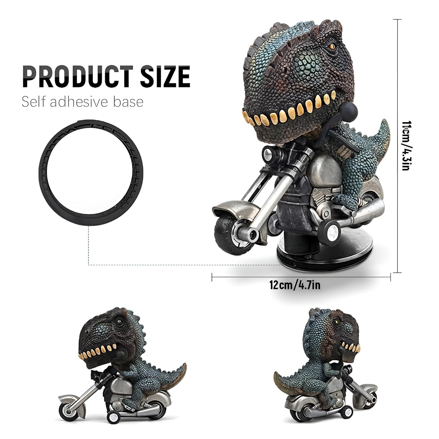 DynoDrift: Dashboard Drift Dinosaur Motorcycle Toy, Creative Car Decor for Car Interior, Enthusiasts & Collectible Gifting