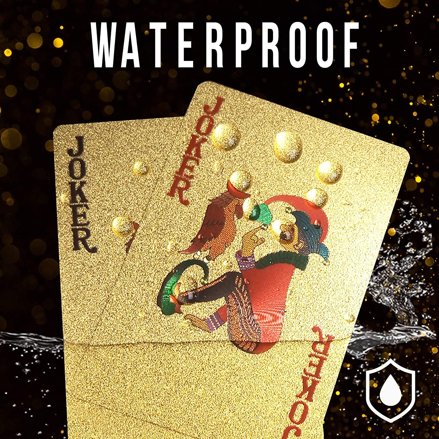 GoldFlex: Waterproof Gold Playing Cards with Flexible PVC Design for Poker, Party Games & Durable Play