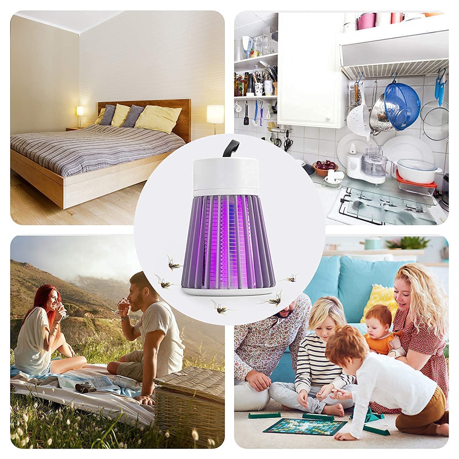 BugShield: USB-Powered Mosquito Killer Lamp with UV LED – Safe & Silent Indoor Zapper for Bedrooms, Living Rooms, Patios & Outdoor Protection