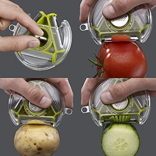 SwiftSlice: 3-in-1 Swivel Peeler with Rotating Stainless Steel Blade for Effortless Fruit & Vegetable Peeling