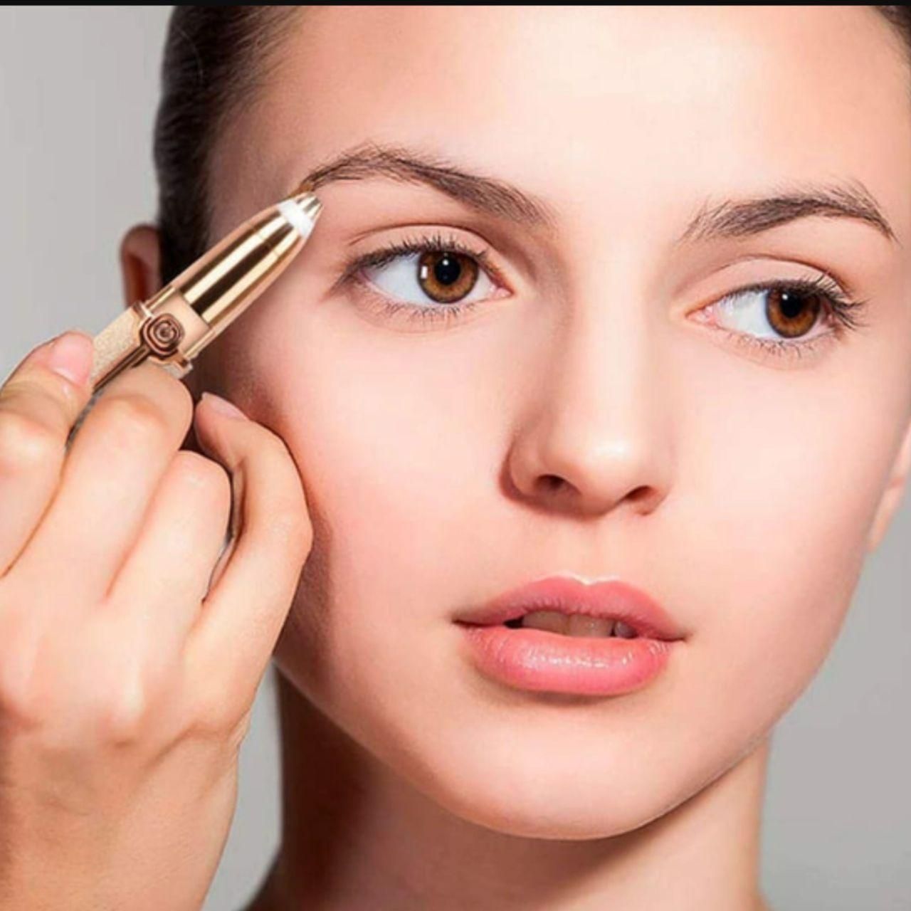 BrowMaster: Painless Rechargeable Eyebrow & Facial Hair Trimmer for Women with Built-in Light, 2-in-1 Precision Epilator for Face, Lips & Nose Hair Removal