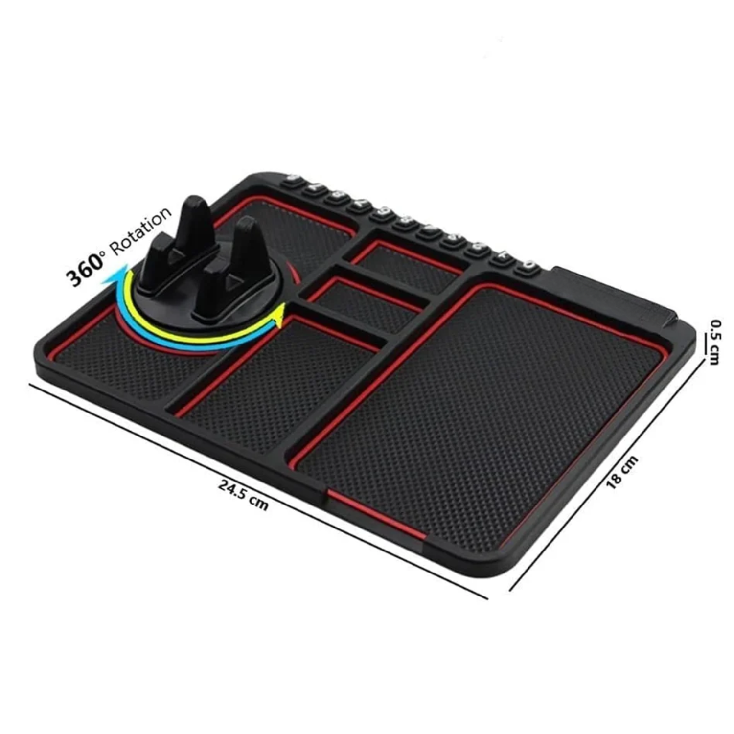 Dashy: Anti-Slip Dashboard Mat & Universal Smartphone Holder for Cars, Non-Slip Silicone Phone Mount with Secure Grip for Car Interior Dashboard Use