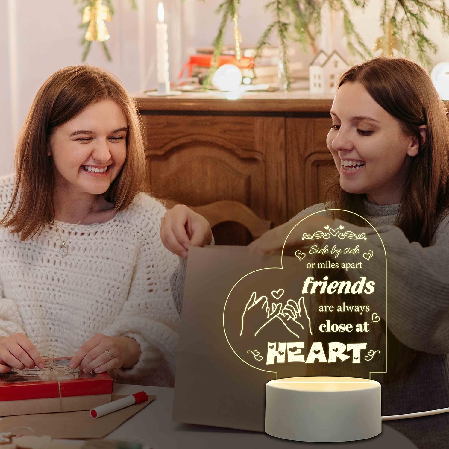 Scribbly: 3D Heart-Shaped LED Message Board – Erasable Acrylic Night Lamp with Marker Pens for Gifting, Desk Decor & Personalized Love Notes