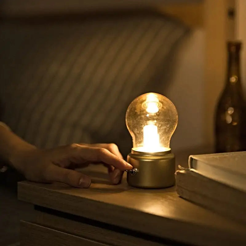 RetroGlow: Vintage-Style USB Rechargeable LED Bulb with Warm White Light for Night Lamp & Desk Décor