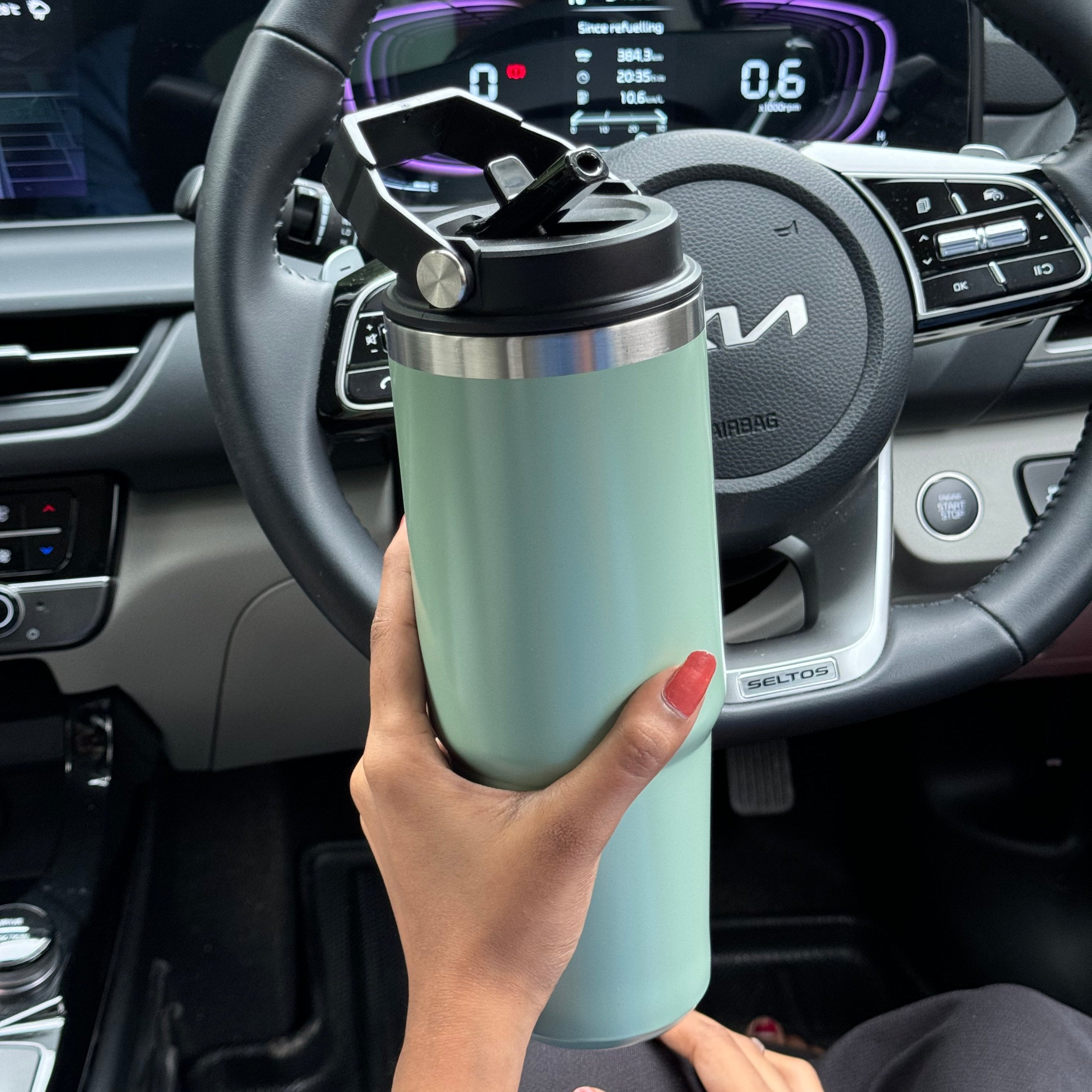 Stan: 900ml Leakproof & Insulated Stainless Steel Tumbler with Handle, Straw & Double-Wall Design for Hot & Cold Drinks