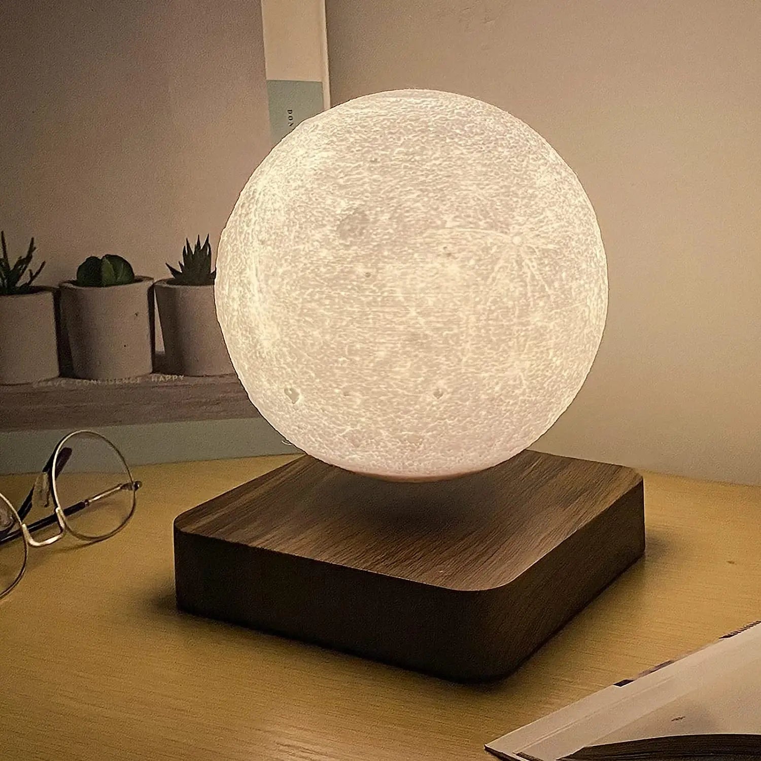 Orbit: Luxe Floating Moon Lamp with Magnetic Levitation, Spinning LED Light & 3 Color Modes for Home & Office Décor