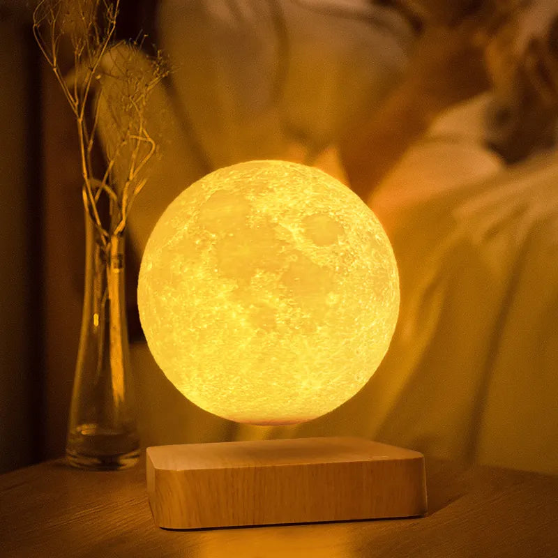 Orbit: Luxe Floating Moon Lamp with Magnetic Levitation, Spinning LED Light & 3 Color Modes for Home & Office Décor